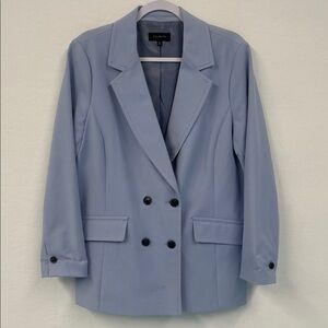 Talbots Women's Light Blue Double-Breasted Blazer